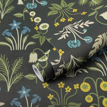 Tapeta Tapeta samolepicí fólie na nábytek Tmavě zelená s květinami 44 x 300 cm