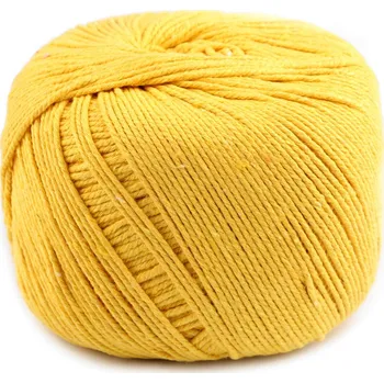 Příze Bavlněná příze macrame Ø2-2,5 mm rozčesávací, střední, 4 žlutá