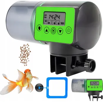 Krmítko pro ptáka AUTOMATICKÉ KRMÍTKO PRO RYBY DO AKVÁRIA DÁVKOVAČ KRMIVA LCD 200 ML
