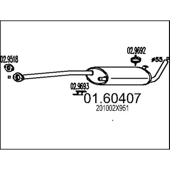 Zadní díl výfuku Zadní tlumič výfuku MTS 01.60407