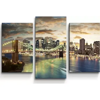 Obraz Sablio Obraz - 3-dílný Brooklynský most - 75x50 cm