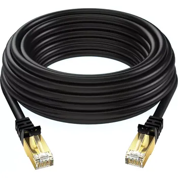 Síťový kabel Venkovní kabel eJe 10m Cat.5e Patch F/UTP (FTP) PE 2x RJ45 lanko - černý