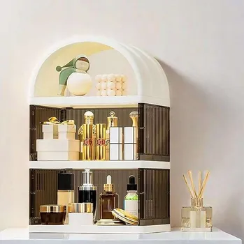 Úložný box Organizér šperkovnice Plastový na kosmetiku 3 víceúrovňový 19x25x40 cm