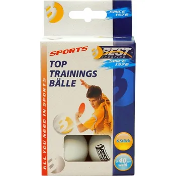 Stolní tenis MÍČKY NA STOLNÍ TENIS BEST SPORTING TRÉNINK 6KS BÍLÉ