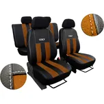 Automega Autopotahy Volkswagen VW Crafter,3 místa, stolek, GT kožené s alcantarou, hnědé