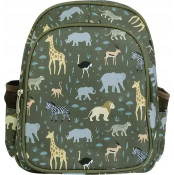 Městský batoh Školní batoh jednokomorový A Little Lovely Company zelený 16 l