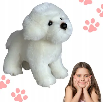 plyšák Plyšová Hračka Pejsek Maltézský Stojící DUBI - 30 cm