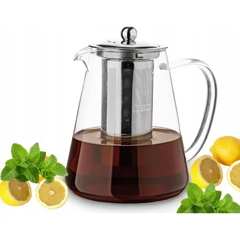 Konvice na čaj SKLENĚNÝ DŽBÁN S LOUHOVACÍM SÍTKEM konvice na čaj, bylinky 1,3 L