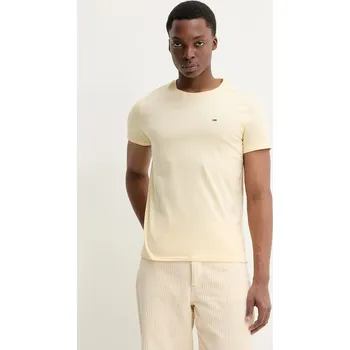 Pánské tričko Bavlněné tričko Tommy Jeans žlutá barva, DM0DM04411 10X, vel. XXL