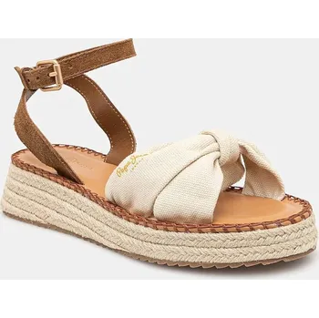 Dámské sandále Sandály Pepe Jeans KATE BASS dámské, béžová barva, na platformě, PLS90690 01X, EUR 39