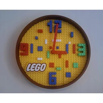 Hodiny Nástěnné hodiny pro děti 3D hodiny pro fanoušky LEGO, průměr 22 cm