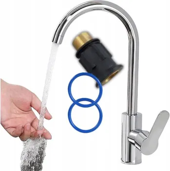 Vodovodní baterie KUCHYŇSKÁ BATERIE STŘÍBRNÁ LESKLÁ OTOČNÁ 360° - AquaVERO