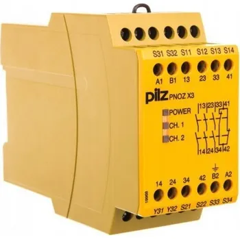 Relé PILZ PNOZ X3.2 230VAC 24VDC 3 rozpínací kontakty/1 spínací kontakt/1 polovodičový výstup 774309 P