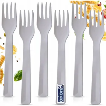 Stolování 6x PLASTOVÉ vidličky jídelní stolní opakovaně použitelné turistické piknikové