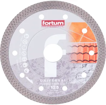 Brusný kotouč Kotúč rezný diamantový Turbo Thin Cut, ø125x1,2mm, diamant 10mm, suché a mokré rezanie, FORTUM