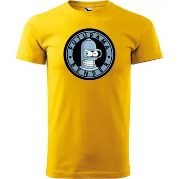Pánské oblečení Sablio Tričko s potiskem Futurama Bender - žluté 2XL