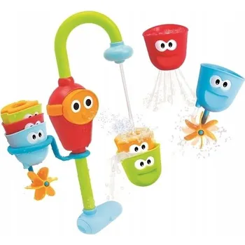 Hračka pro nejmenší Yookidoo Veselý kohoutek s vodní pumpičkou a kelímky, hračka do vany 9M+