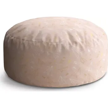 Taburet Sablio Taburet Circle Zlaté a bílé vlaštovky: 38x48 cm