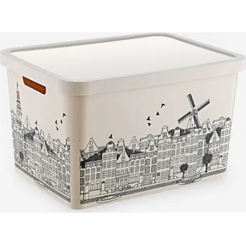 Úložný box Box úložný STAFI 28x37x22cm 18L, mix dekor