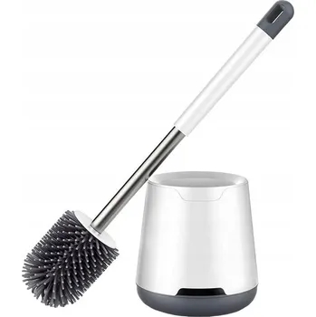 WC štětka Silikonový kartáč na WC 43 cm bílo-černý