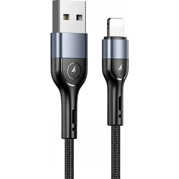Datový kabel USAMS Pletený kabel U55 2A Lightning černý 1m SJ448USB01 (US-SJ448)