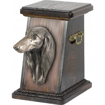 Smuteční dekorace Perský chrt, Saluki - urna na popel psa, elegantní urna se soškou, pam