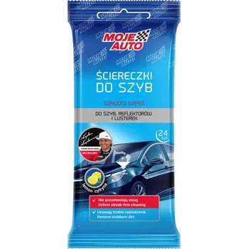 Moje Auto vlhčené ubrousky na mytí a čištění skel a zrcadel, 24 ks