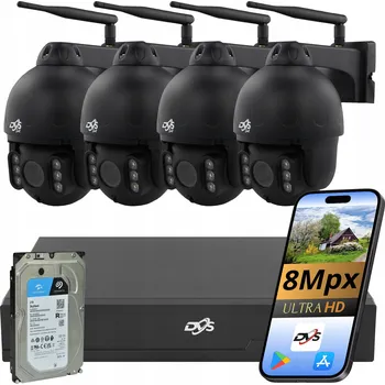 Bezpečnostní kamera Sada bezdrátových otočných kamer DVS 8 Mpx 4K s 2TB diskem