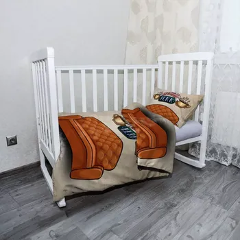 Povlečení Sablio Mikroplyšové dětské povlečení do postýlky Seriál přátelé CENTRAL PERK Gauč - 120x90 / 40x60