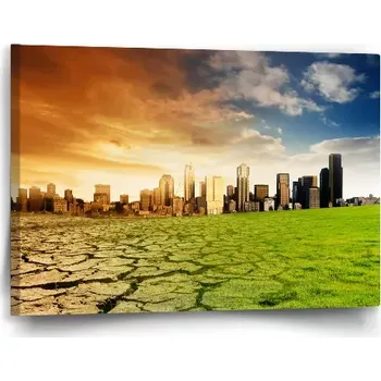 Obraz Sablio Obraz Vyprahlá zem před mrakodrapy - 60x40 cm
