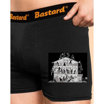Trenýrky Bastard Párty dům boxerky Black