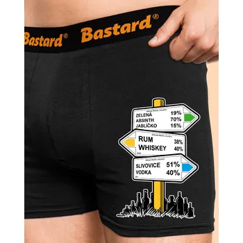 Trenýrky Bastard Rozcestník boxerky Black