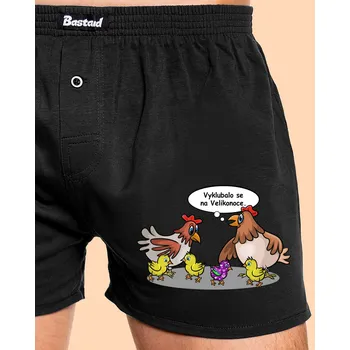 Trenýrky Bastard Velikonoční kuře pánské trenky Black