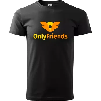 Sablio Tričko s potiskem Only Friends - černé 5XL
