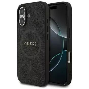 Pouzdro na mobilní telefon Guess PU Leather 4G Colored Ring MagSafe Zadní Kryt pro iPhone 17 Black