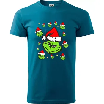 Grinch Vánoční - Klasické pánské triko vyšší gramáže - XS ( Petrolejová )