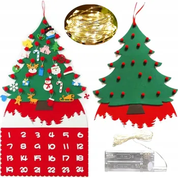 Vánoční dekorace Filcová vánoční stromeček, adventní kalendář, dekorace pro děti E3M