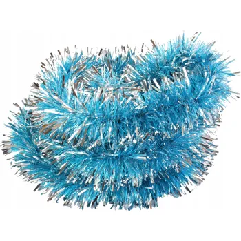 Vánoční dekorace Vánoční řetěz stříbrno-modrý 3m DEKORACE GOLIAT POLSKÁ VÝROBA