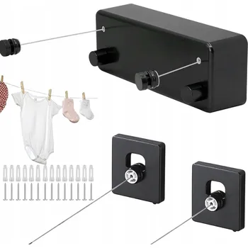 Sušák na prádlo Dvojitý bezúderový sušák na prádlo se šňůrou o délce 4,2 m