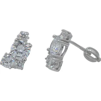 Náušnice Stříbrné náušnice se zirkony na šroubek
