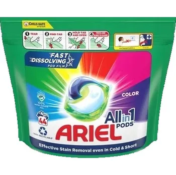 Prací prostředek Ariel Kapsle na praní vše v jednom barevné prádlo 44 ks