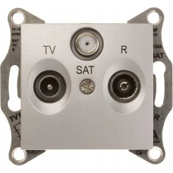 Elektrická zásuvka Anténní zásuvka nástěnná Schneider Electric stříbrná