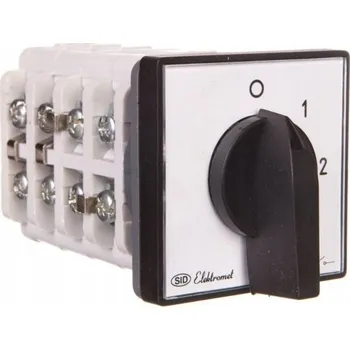 vypínač Vačkový přepínač 0-1-2 3P 16A IP65 s krycí deskou Oblouk 1