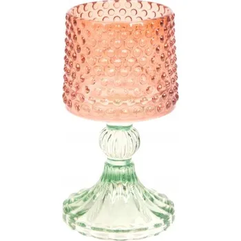 Svícen Skleněný svícen rýhovaný Kalich