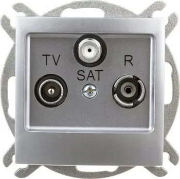 Elektrická zásuvka Anténní zásuvka nástěnná Ospel stříbrná