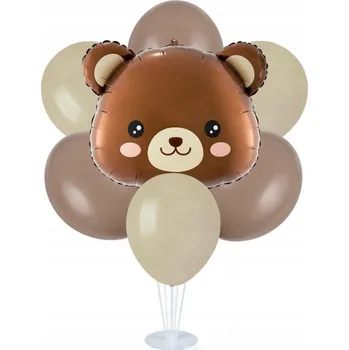Balónek Sada balónků na stojanu - hnědý medvídek