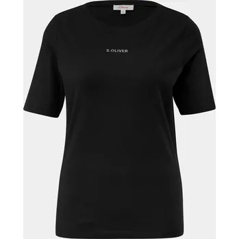 Dámské tričko Dámské tričko s.Oliver RL T-SHIRT NOOS 36 Černá, Bílá