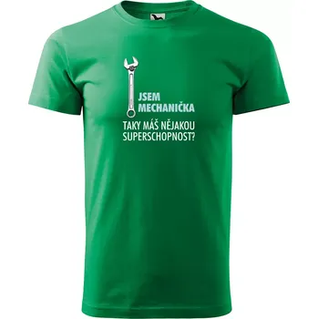 Sablio Tričko s potiskem Jsem mechanička, taky máš nějakou superschopnost? - zelené S