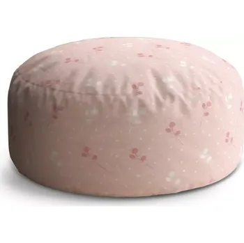 Taburet Sablio Taburet Circle Bílé a růžové květy: 38x48 cm