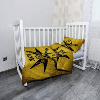 Povlečení Sablio Mikroplyšové dětské povlečení do postýlky ACDC Lebka - 120x90 / 40x60